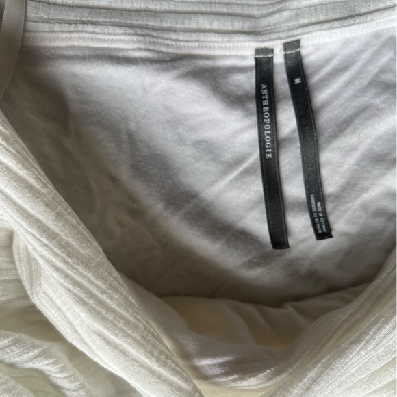 Anthropologie Cream Textured One Shoulder Skirt - Picture 2 of 5